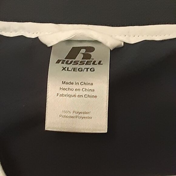 Patriots Providence Grove Russell Adult Mens XL Blue V Neck Windbreaker Jacket - Picture 3 of 9